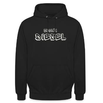 Norn Iron Motorcycling Phrase - Suck'N Diesel - Unisex Hoodie - black - Front - Alina (178cm) & Michal (187cm)
