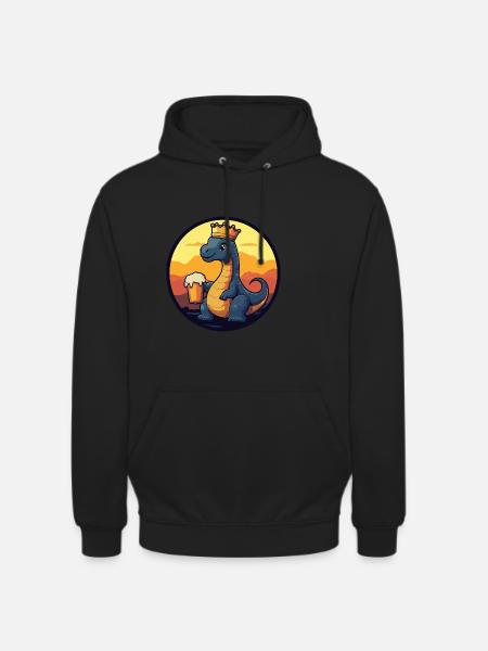 Dinosaur brontosaurus beer - Unisex Hoodie - black