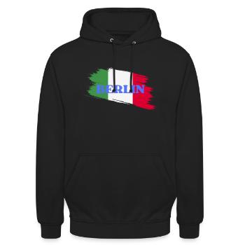 Berlin - Unisex Hoodie - Schwarz - Vorne - Alina (178cm) & Michal (187cm)
