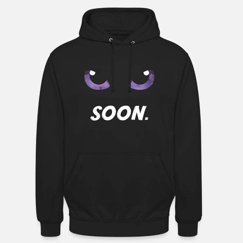 Yeux de chat violets bientôt - Sweat-shirt à capuche unisexe - noir