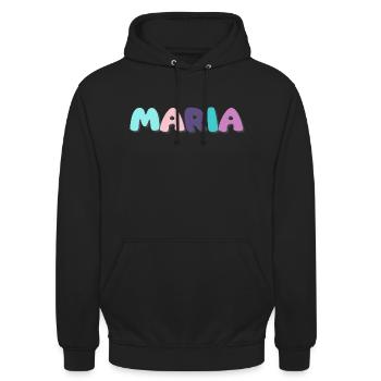 Name - Maria - Unisex Hoodie - black - Front - Alina (178cm) & Michal (187cm)