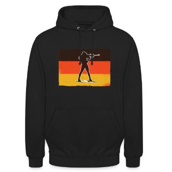 Biathlon Germany Fan - Unisex Hoodie - Schwarz - Vorne - Alina (178cm) & Michal (187cm)