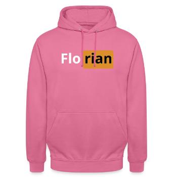 Geschenk für Florian | | Porno Logo Geschenk beauf - Unisex Hoodie - Pink - Vorne - Alina (178cm) & Michal (187cm)