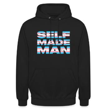 Selfmade Man Transgenre LGBTQ CSD Pride - Sweat-shirt à capuche unisexe - noir - Devant - Alina (178cm) & Michal (187cm)