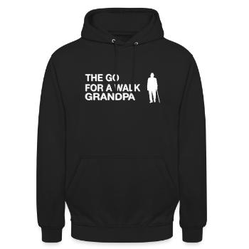 Opa Spazieren gehen - Unisex Hoodie - Schwarz - Vorne - Alina (178cm) & Michal (187cm)