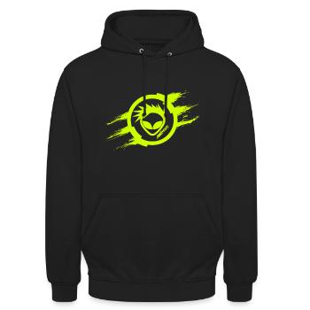 Alien Cut Scratch Fluo - Sweat-shirt à capuche unisexe - noir - Devant - Alina (178cm) & Michal (187cm)