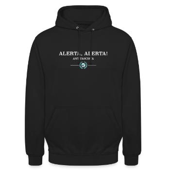 Alerta Antifascista! - Unisex Hoodie - black - Front - Alina (178cm) & Michal (187cm)