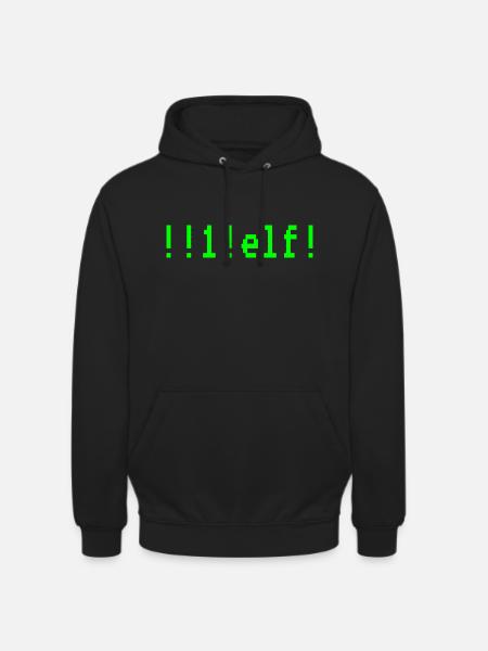 Motiv "!!1!elf!" - "eins elf" - Unisex Hoodie - Schwarz