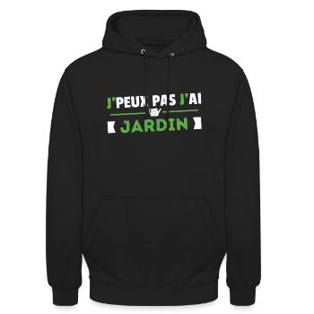 Je Peux Pas J'ai Jardin Cadeau Jardinage Retraite - Sweat-shirt à capuche unisexe - noir - Devant - Alina (178cm) & Michal (187cm)