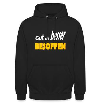 Gut Besoffen Alkohol - Unisex Hoodie - Schwarz - Vorne - Alina (178cm) & Michal (187cm)