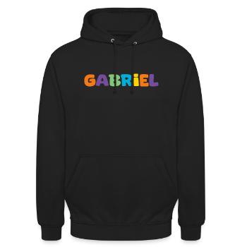 Name - Gabriel - Unisex Hoodie - black - Front - Alina (178cm) & Michal (187cm)