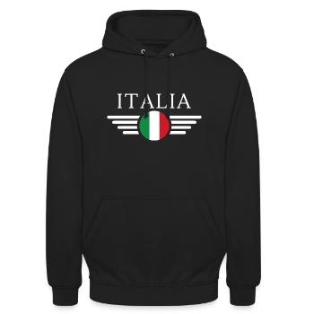 Italienisches Stil Design T-Shirt - Unisex Hoodie - Schwarz - Vorne - Alina (178cm) & Michal (187cm)