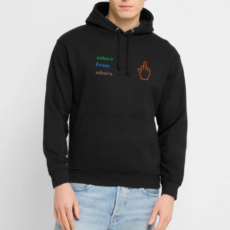 Funny SQL Query: 8-Bit Middle Finger for Geeks Unisex Hoodie