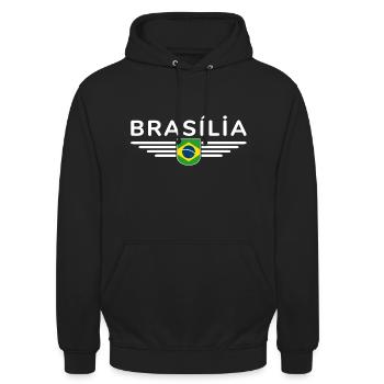 Brasília T-shirt for fans and travelers - Unisex Hoodie - black - Front - Alina (178cm) & Michal (187cm)