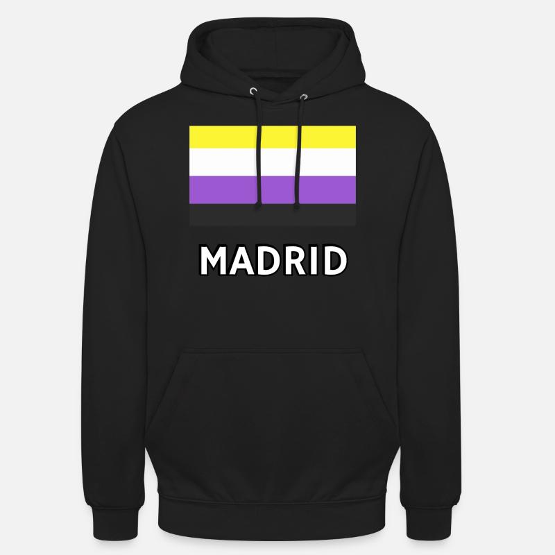 Non binary Pride Flag Madrid - Unisex Hoodie - black