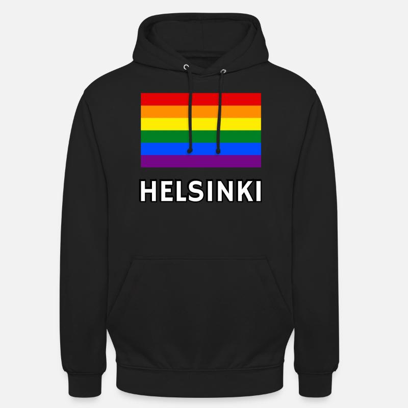 Pride-lippu Helsinki - Unisex-huppari - musta