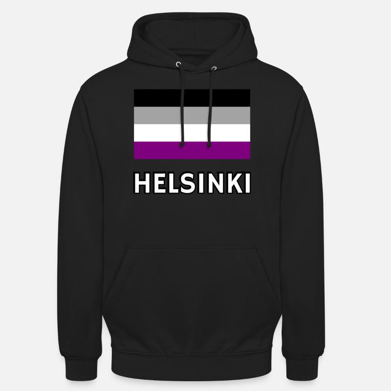 Asexualité Pride Drapeau Helsinki - Sweat-shirt à capuche unisexe - noir