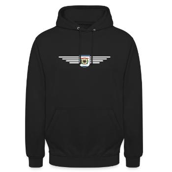 West Virginia Fan Shirt – Natur & Stolz - Unisex Hoodie - Schwarz - Vorne - Alina (178cm) & Michal (187cm)