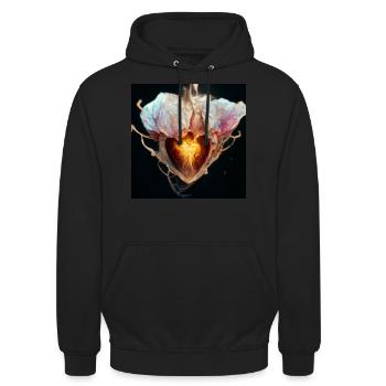 Heart Abstract Love Collection 15 - Unisex Hoodie - black - Front - Alina (178cm) & Michal (187cm)