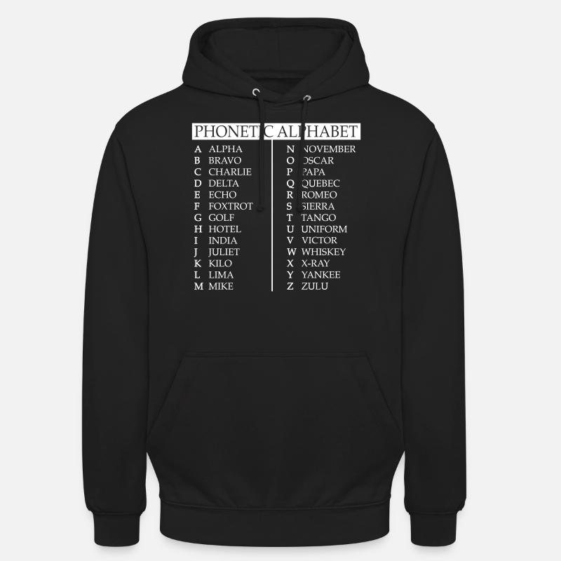 Phonetic alphabet - Unisex Hoodie - black
