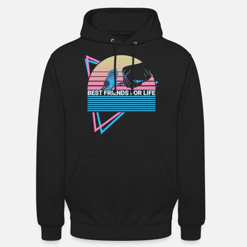 Perruche Perruche Rétro - Sweat-shirt à capuche unisexe - noir