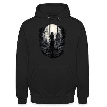 Dark Night The Lady and the Church - Unisex Hoodie - black - Front - Alina (178cm) & Michal (187cm)