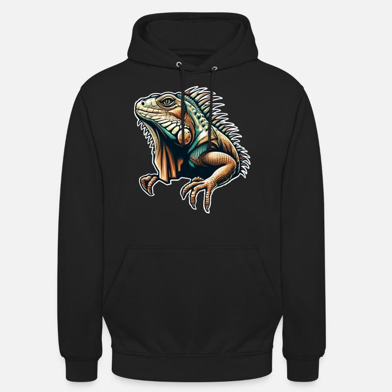 Iguane - Sweat-shirt à capuche unisexe - noir