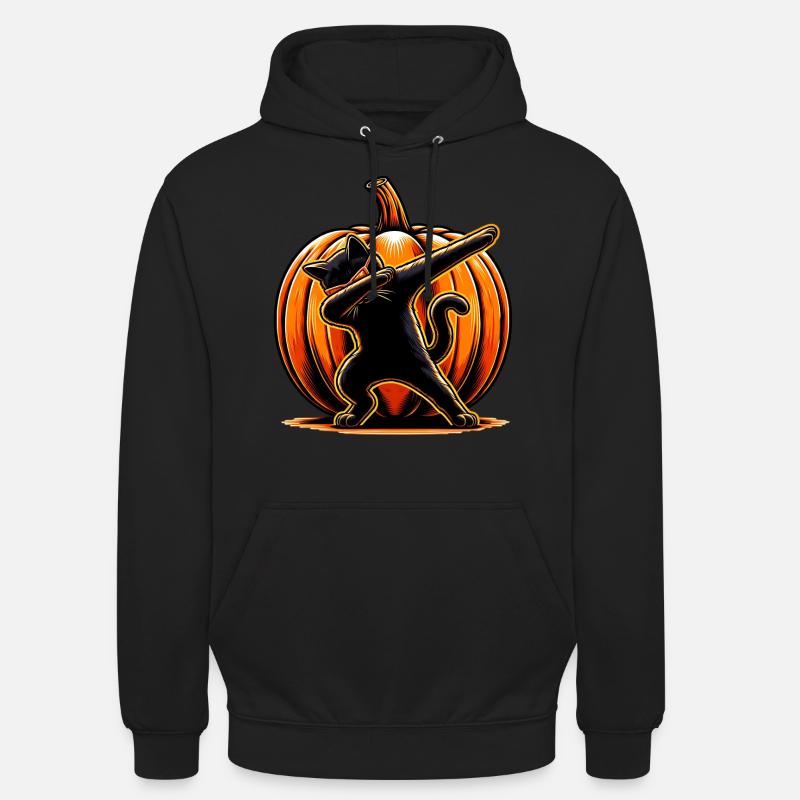 Joyeux Halloween, chat effrayé - Sweat-shirt à capuche unisexe - noir