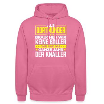 DORTMUNDER - Böller - Unisex Hoodie - Pink - Vorne - Alina (178cm) & Michal (187cm)