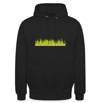 Gras grün Wiese Natur als Balkon zum mitnehmen - Unisex Hoodie - Schwarz - Vorne - Alina (178cm) & Michal (187cm)