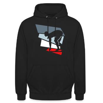 schwimmen - Unisex Hoodie - Schwarz - Vorne - Alina (178cm) & Michal (187cm)