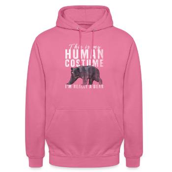 Bär - Unisex Hoodie - Pink - Vorne - Alina (178cm) & Michal (187cm)