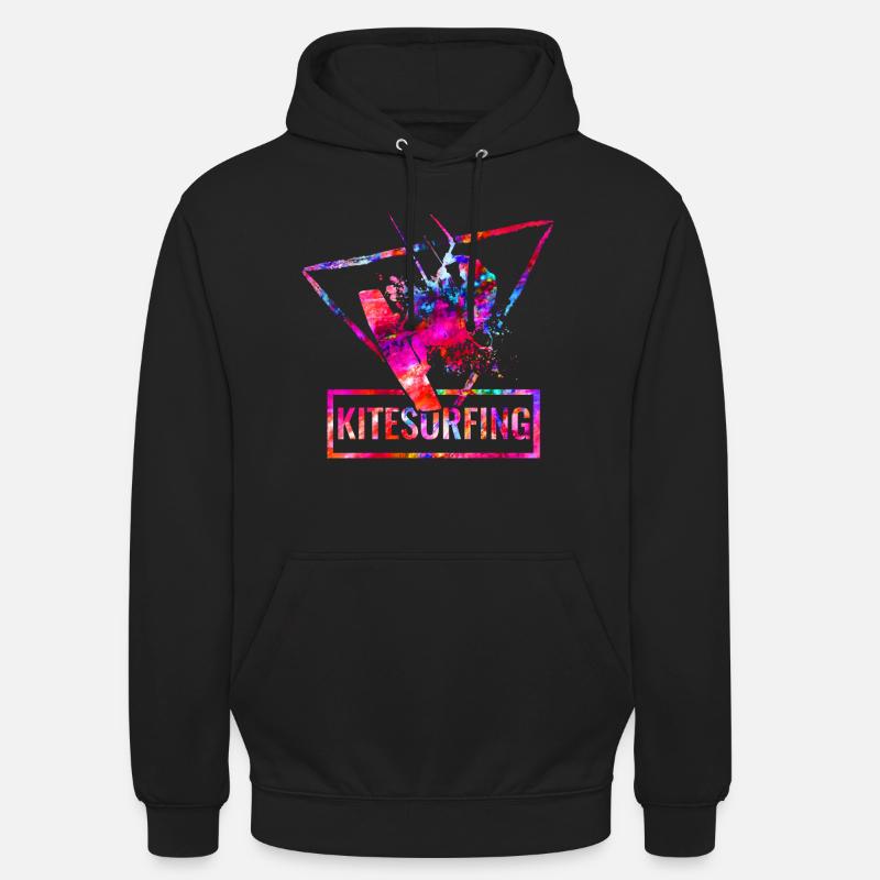 Kite surf - Sweat-shirt à capuche unisexe - noir