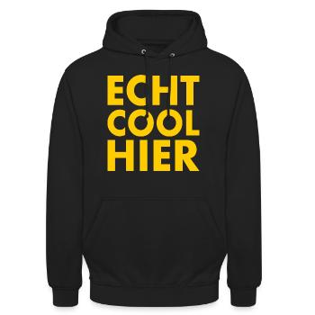 Echt cool hier - Unisex Hoodie - Schwarz - Vorne - Alina (178cm) & Michal (187cm)
