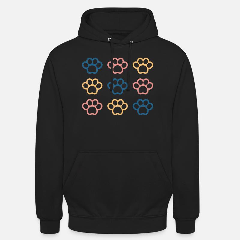 patte de chien - Sweat-shirt à capuche unisexe - noir