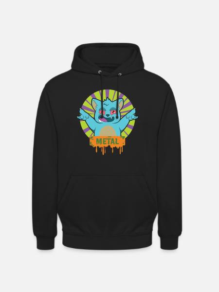 METAL Rock Music Cat - Unisex Hoodie - black