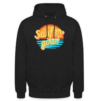 Surfer girl! - Unisex Hoodie - black - Front - Alina (178cm) & Michal (187cm)
