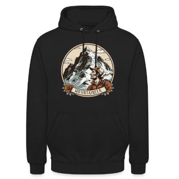 Bergsteiger - Unisex Hoodie - Schwarz - Vorne - Alina (178cm) & Michal (187cm)