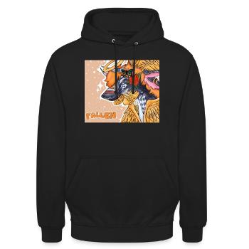 Fallen full art - Sweat-shirt à capuche unisexe - noir - Devant - Alina (178cm) & Michal (187cm)