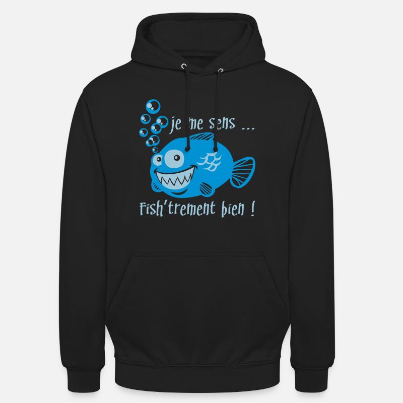 Comme un poisson dans l'eau - Sweat-shirt à capuche unisexe - noir