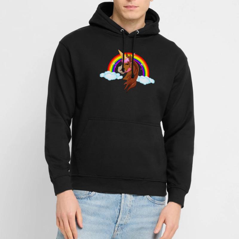Pony mit Eis - Eishorn Einhorn Regenbogen Märchen Unisex Hoodie