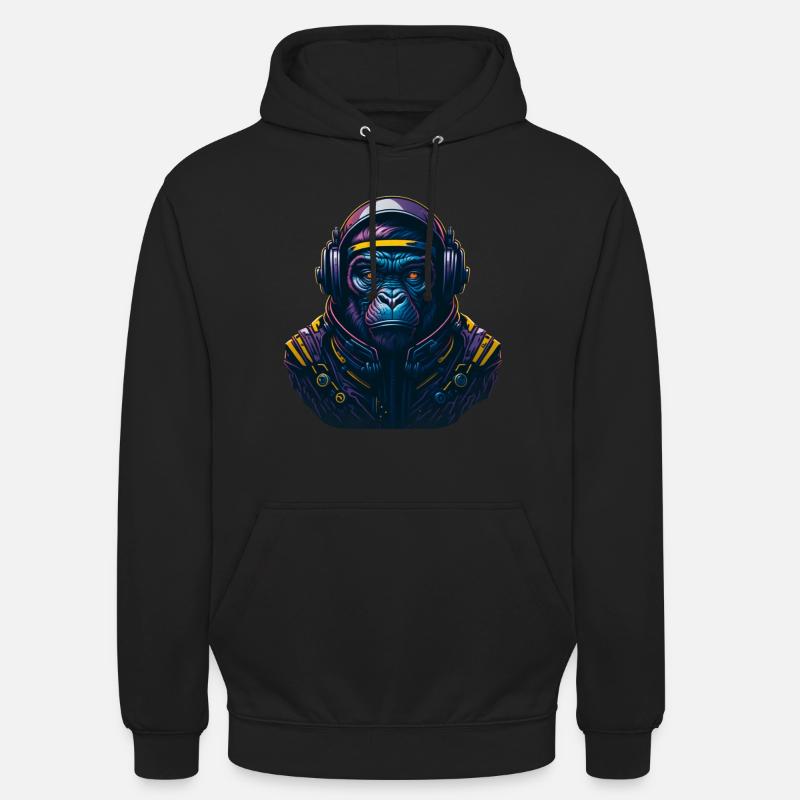 Gorilla Astronaut Affe - Unisex Hoodie - Schwarz