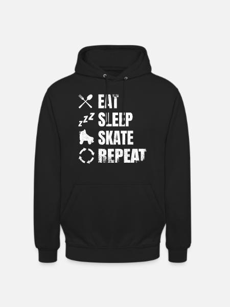 Food Sleeping Roller Skating - Unisex Hoodie - black