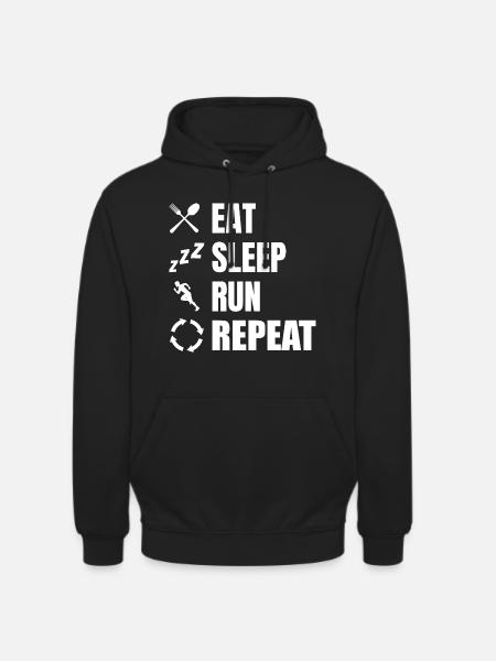 Eat Sleep Run Repeat - Unisex Hoodie - black