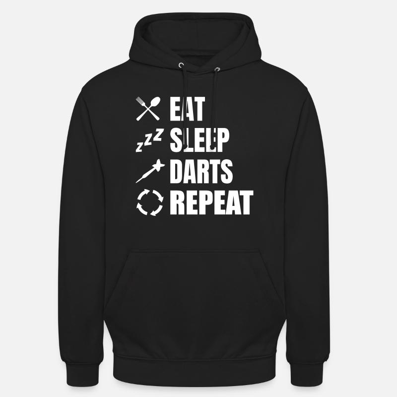 Manger, dormir, répéter les fléchettes - Sweat-shirt à capuche unisexe - noir