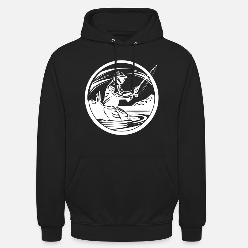 Dessin de pêche - Sweat-shirt à capuche unisexe - noir