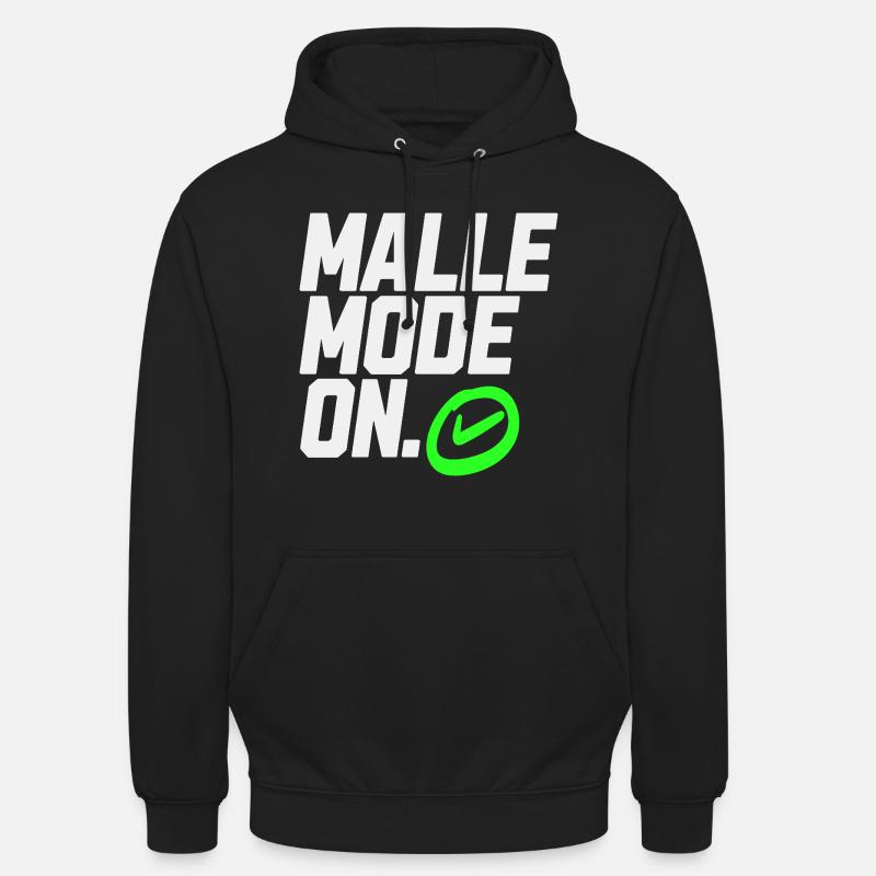 Mallemodus On – Graphique avec coche verte - Sweat-shirt à capuche unisexe - noir