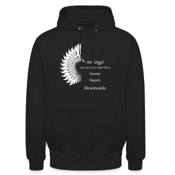 angel quote - Unisex Hoodie - Schwarz - Vorne - Alina (178cm) & Michal (187cm)