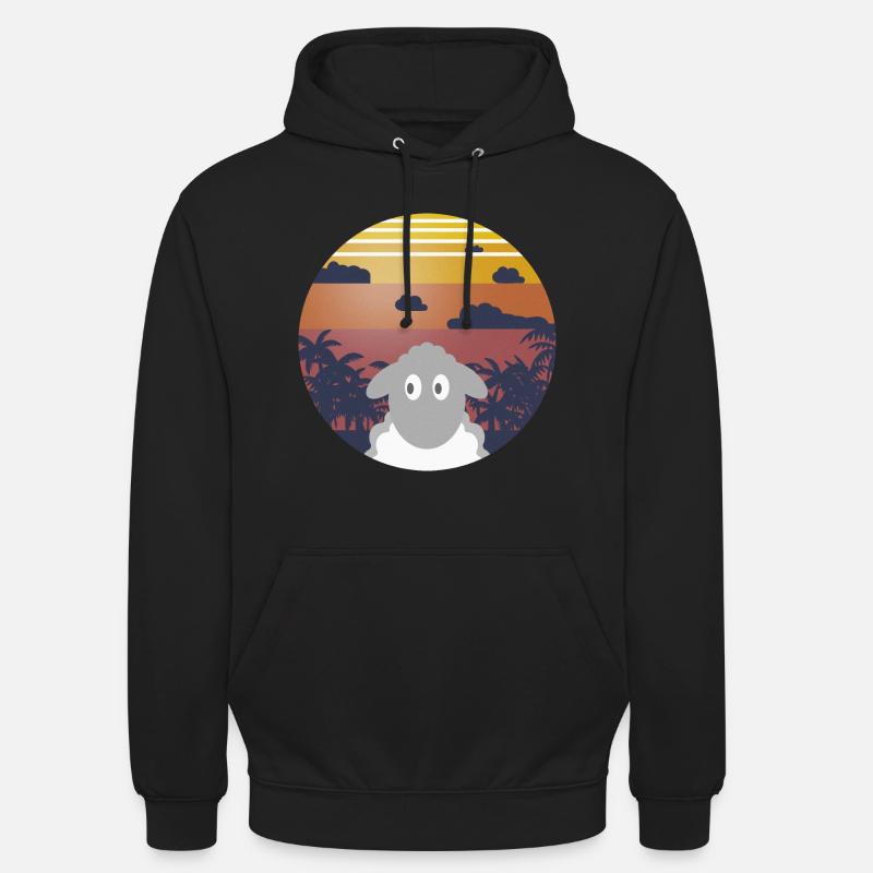 Moutons au coucher du soleil - Sweat-shirt à capuche unisexe - noir