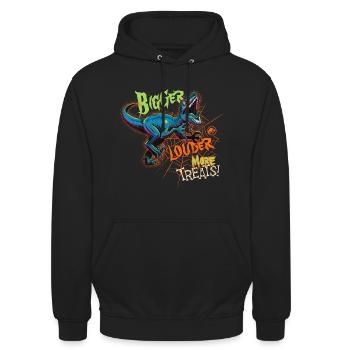 Jurassic World Raptor Bigger Louder More Treats - Unisex Hoodie - black - Front - Alina (178cm) & Michal (187cm)